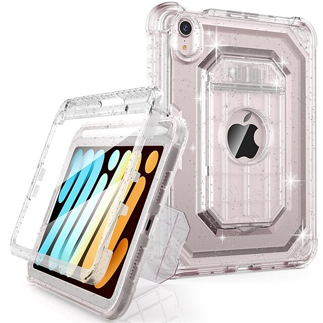 

Clear Case for iPad Mini 6 8.3 inch 2021 Built-in Screen Protector Pencil Holder Dual Layer Full-Body Shockproof Rugged Protective Case for iPad Mini 6th Generation Clear