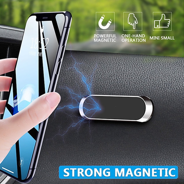  Magnetic Car Phone Holder mini Strip Shape Stand Universal For iPhone Samsung Xiaomi Zinc Wall Magnet Wall GPS Bracket