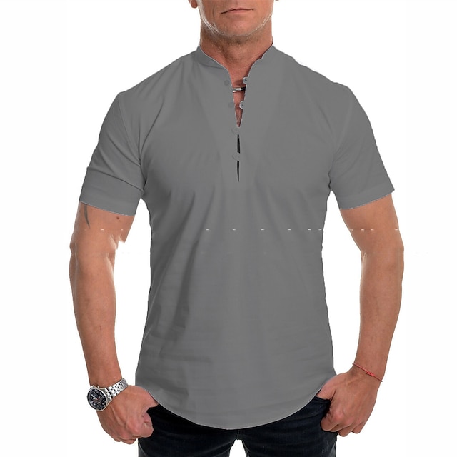 

Men's T shirt Solid Colored Crew Neck Daily Sports Short Sleeve Tops Simple Fashion Comfortable Blue White Gray