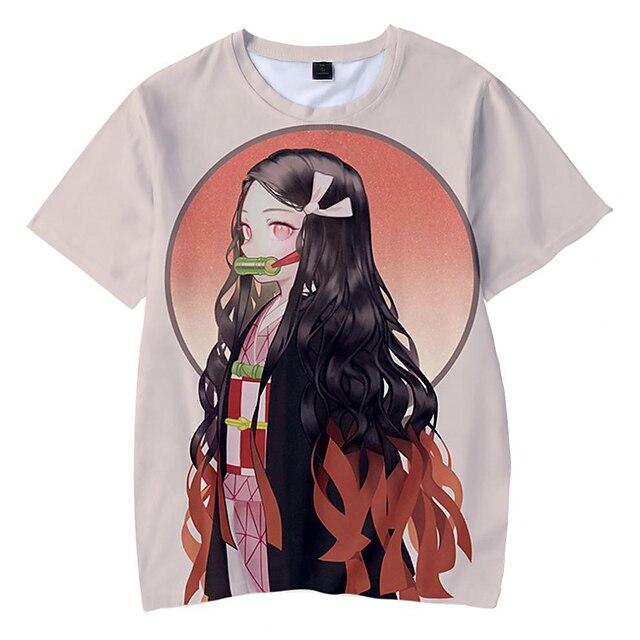 

Inspired by Demon Slayer: Kimetsu no Yaiba Kamado Nezuko T-shirt Cartoon 100% Polyester Anime Harajuku Graphic Kawaii T-shirt For Men's / Women's / Couple's