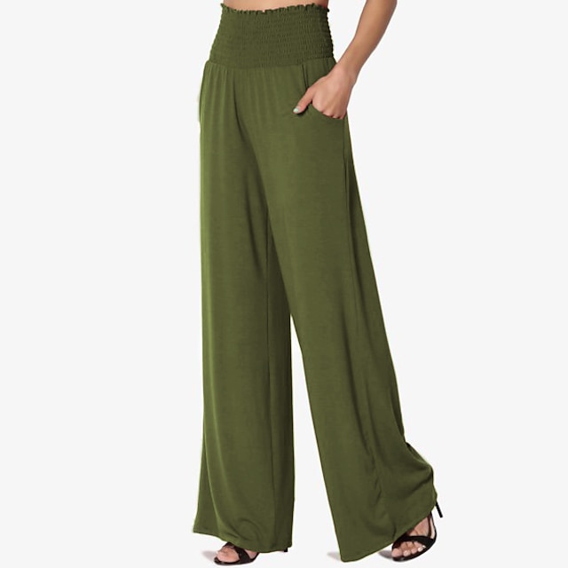 

Men's Women's Casual / Sporty Culottes Wide Leg 3D Print Full Length Pants Casual Micro-elastic Graphic Mid Waist ArmyGreen Black Light Green Wine S M L XL