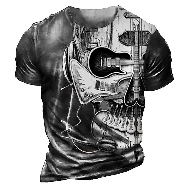 

Men's T shirt 3D Print Graphic Skull Crew Neck Casual Daily Print Short Sleeve Tops Fashion Vintage Classic Comfortable Black