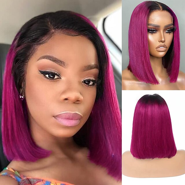 Beauty & Hair Wigs & Hair Pieces | Lace Front Wig Human Hair Wig For Women Glueless 4x4 Lace Front Straight Bob Wig Human Hair 1