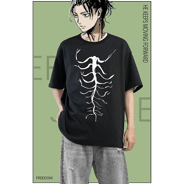 

Inspired by Attack on Titan Eren Jaeger Cosplay Costume T-shirt 100% Polyester Pattern Harajuku Graphic Kawaii T-shirt For Men's / Women's / Couple's