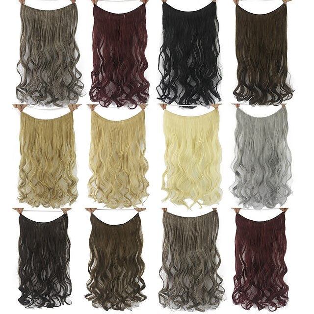 

Synthetic Fishing Line Hair Curtain Wig Piece Long Curly Hair Seamless Hair Extension Piece Hair Extension