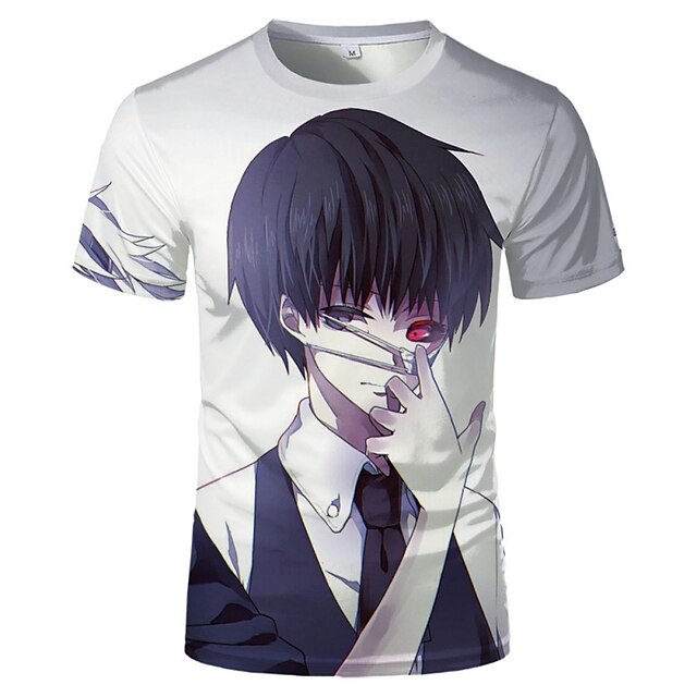 

Inspired by Tokyo Ghoul Ken Kaneki T-shirt Cartoon 100% Polyester Anime Harajuku Graphic Kawaii T-shirt For Men's / Women's / Couple's