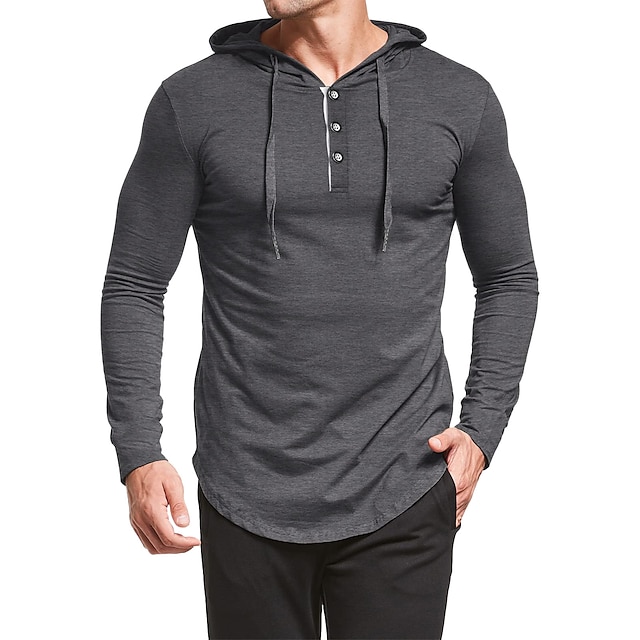 Mens Clothing Mens Hoodies & Sweatshirts | Unisex Golf Shirt non-printing Solid Color Hooded Casual Sports Drawstring Long Sleev