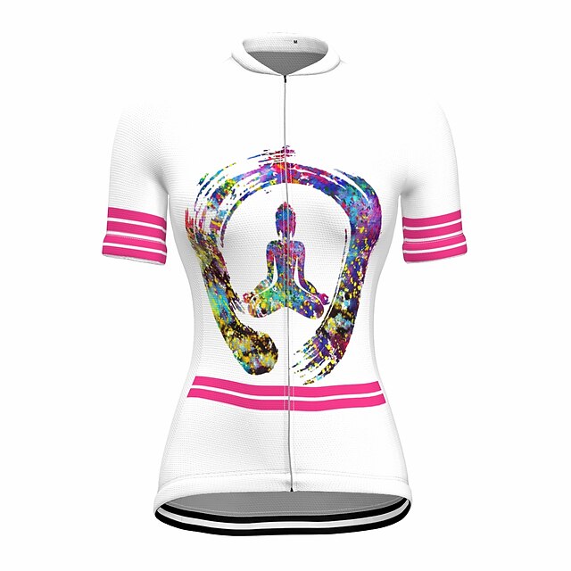 

21Grams Women's Short Sleeve Cycling Jersey Summer Spandex White Stripes Bike Top Mountain Bike MTB Road Bike Cycling Quick Dry Moisture Wicking Sports Clothing Apparel / Stretchy / Athleisure