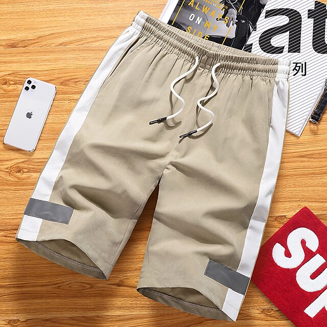 

Men's Stylish Casual / Sporty Straight Shorts Patchwork Elastic Waist Knee Length Pants Sports Outdoor Daily Micro-elastic Color Block Comfort Breathable Mid Waist Black Gray Khaki L XL XXL 3XL 4XL