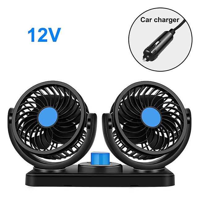  12v  Summer 360-Degree Adjustable Car Automatic Air-Cooled Low-Noise Car Cooler Car Fan Decoration Accessories