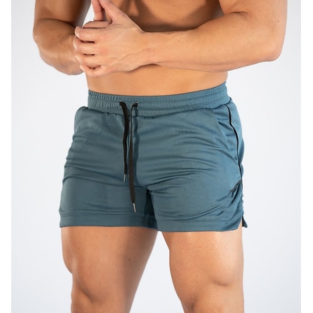 Men's Athletic Shorts Running Shorts Gym Shorts Drawstring Side Pockets ...