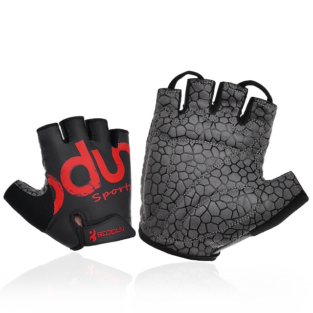 

BOODUN Bike Gloves / Cycling Gloves Breathable Quick Dry Wearable Skidproof Fingerless Gloves Sports Gloves Lycra Black / Red for Adults' Outdoor Exercise Cycling / Bike