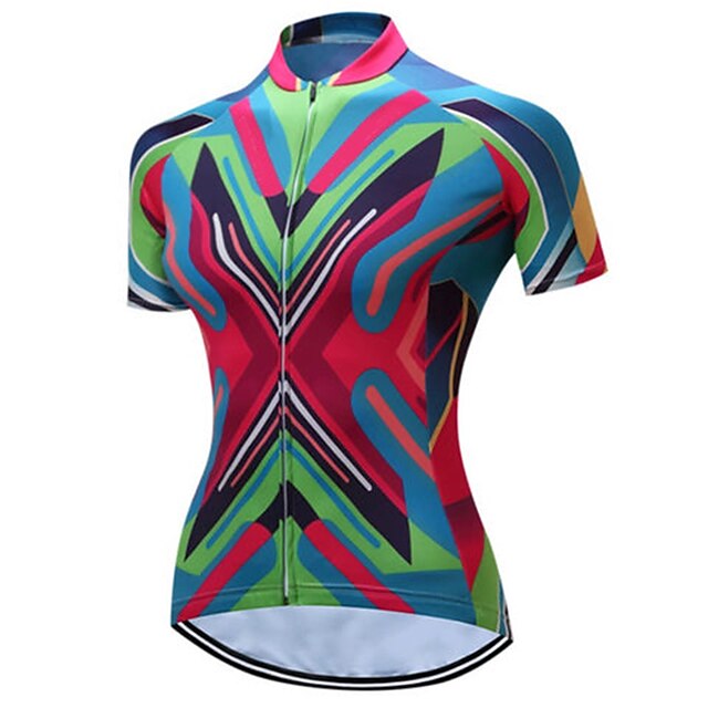 

21Grams Women's Short Sleeve Cycling Jersey Summer Spandex Green Bike Top Mountain Bike MTB Road Bike Cycling Quick Dry Moisture Wicking Sports Clothing Apparel / Athleisure