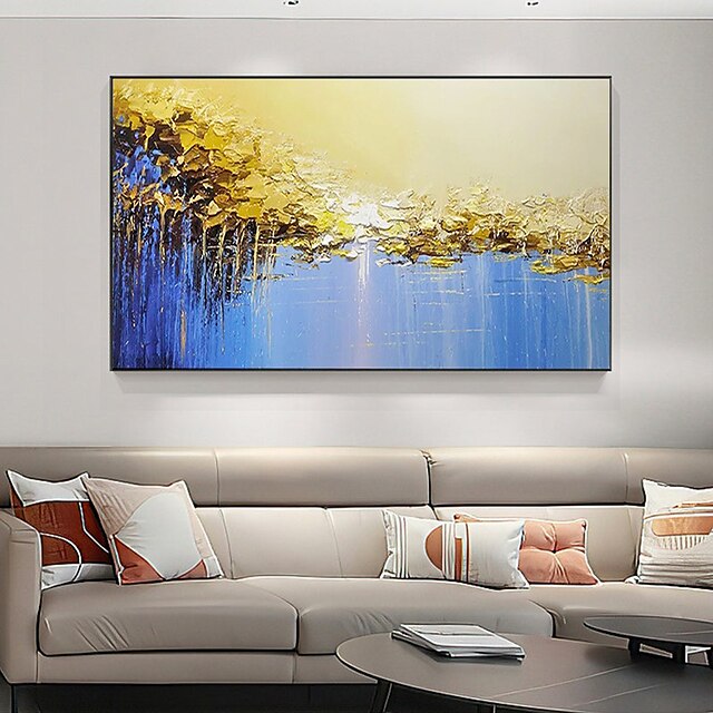 Home & Garden Wall Art | Oil Painting Hand Painted Horizontal Panoramic Abstract Landscape Modern Rolled Canvas (No Frame) - TB8