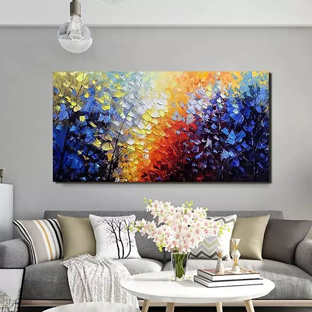 Home & Garden Wall Art | Oil Painting Hand Painted Vertical Abstract Landscape Classic Modern Rolled Canvas (No Frame) - SO33414