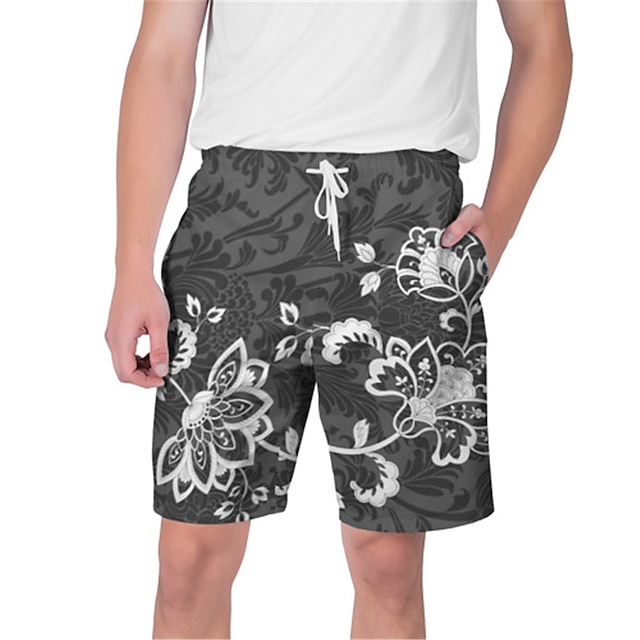 

Men's Streetwear Hawaiian Shorts Beach Shorts 3D Print Elastic Drawstring Design Short Pants Casual Daily Graphic Camouflage Breathable Soft Mid Waist Green Blue Gray Pink S M L XL XXL