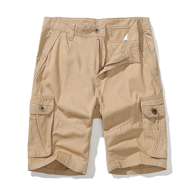 

Men's Casual / Sporty Chino Shorts Zipper Pocket Knee Length Pants Casual Daily Micro-elastic Solid Color Cotton Blend Comfort Breathable Mid Waist ArmyGreen Black Grey Khaki Royal Blue 32 34 36 38 40