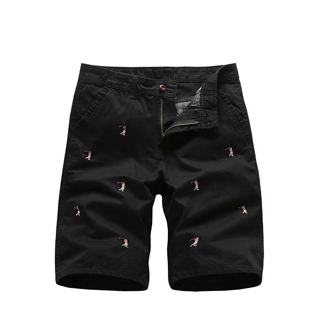 

Men's Fashion Streetwear Shorts Pocket Print Short Pants Casual Daily Micro-elastic Embroidery Breathable Outdoor Mid Waist ArmyGreen Black Grey Khaki Navy Blue 32 34 36 38