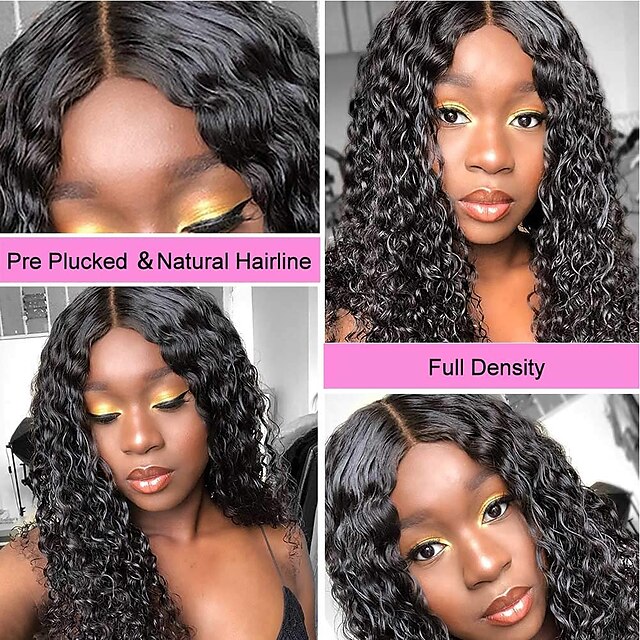 Beauty & Hair Wigs & Hair Pieces | Lace Front Wigs Human Hair for Black Women Glueless Water Wave Wigs 150% Density Brazilian Un