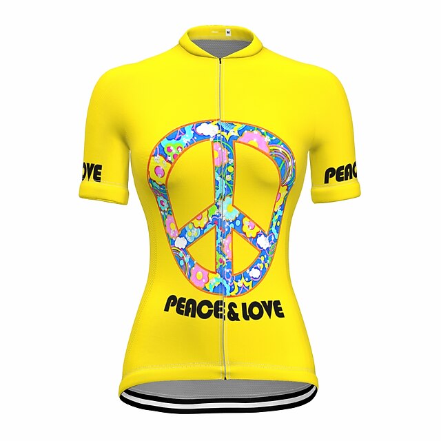 

21Grams Women's Short Sleeve Cycling Jersey Summer Spandex Yellow Bike Top Mountain Bike MTB Road Bike Cycling Quick Dry Moisture Wicking Sports Clothing Apparel / Stretchy / Athleisure