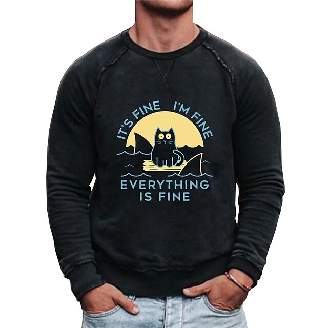 

Men's Sweatshirt Pullover Graphic Bat Print Sports Outdoor Casual Daily Hot Stamping Basic Casual Hoodies Sweatshirts Black