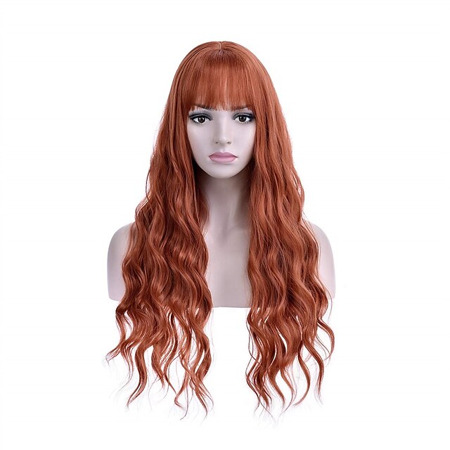 Beauty & Hair Wigs & Hair Pieces | Blue Wig with Bangs Long Curly Wavy Wig Mixed Blue Hair Wig 28 Inches Women Girls Synthetic H