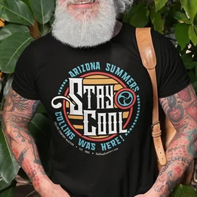 

Men's T shirt Hot Stamping Graphic Letter Crew Neck Casual Daily Print Short Sleeve Tops Lightweight Fashion Big and Tall Sports Black
