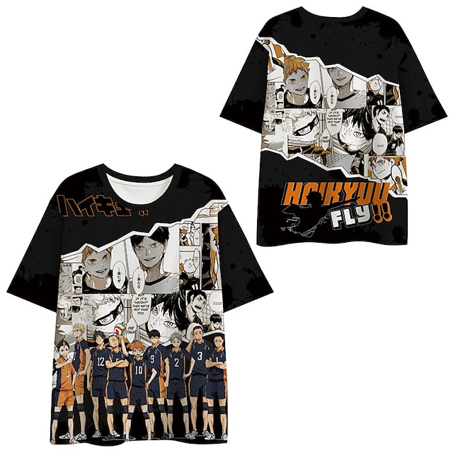 

Inspired by Haikyuu Hinata ShoYou T-shirt Cartoon 100% Polyester Anime Harajuku Graphic Kawaii T-shirt For Men's / Women's / Couple's