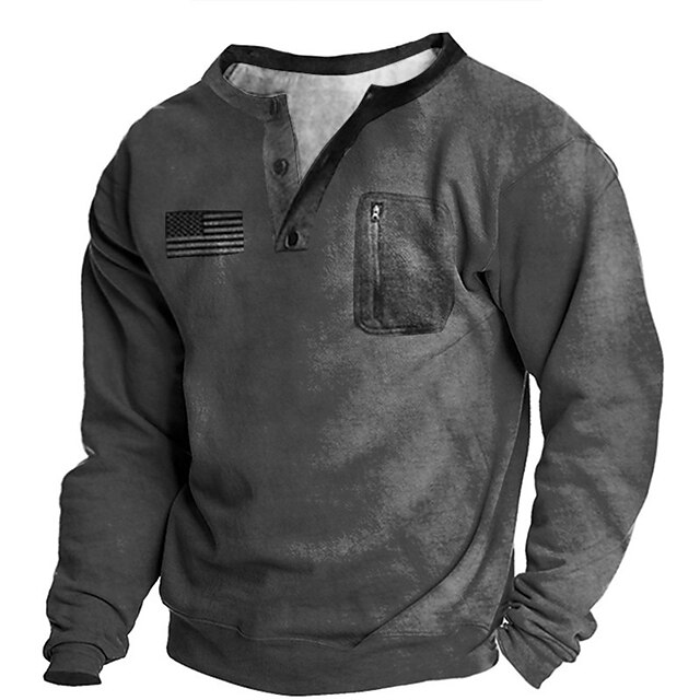 

Men's Sweatshirt Pullover Graphic National Flag Sports Outdoor Casual Daily 3D Print Basic Casual Hoodies Sweatshirts Gray