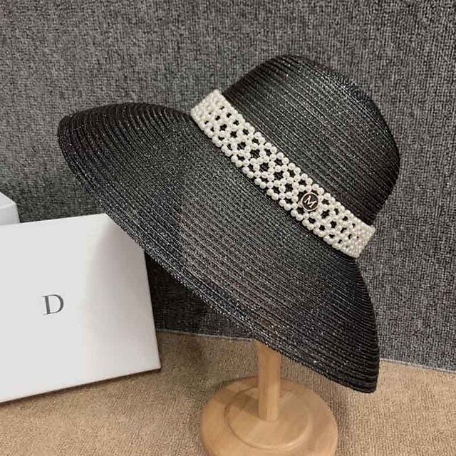 

Elegant Fashion Basketwork / Pearl Hats with Pearls 1pc Wedding Headpiece