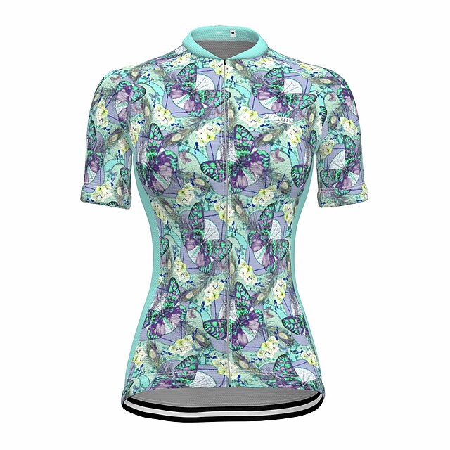 

21Grams Women's Short Sleeve Cycling Jersey Summer Spandex Green Butterfly Bike Top Mountain Bike MTB Road Bike Cycling Quick Dry Moisture Wicking Sports Clothing Apparel / Stretchy / Athleisure