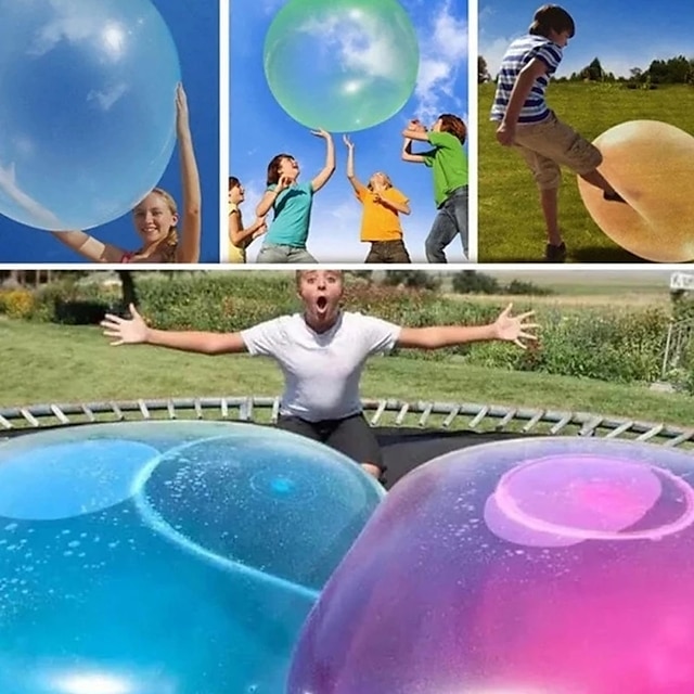  Pelota de burbujas de juguete, pelota hinchable para vacaciones, pelota de playa súper grande elástica, pelota de inyección de agua llena inflable de gran tamaño