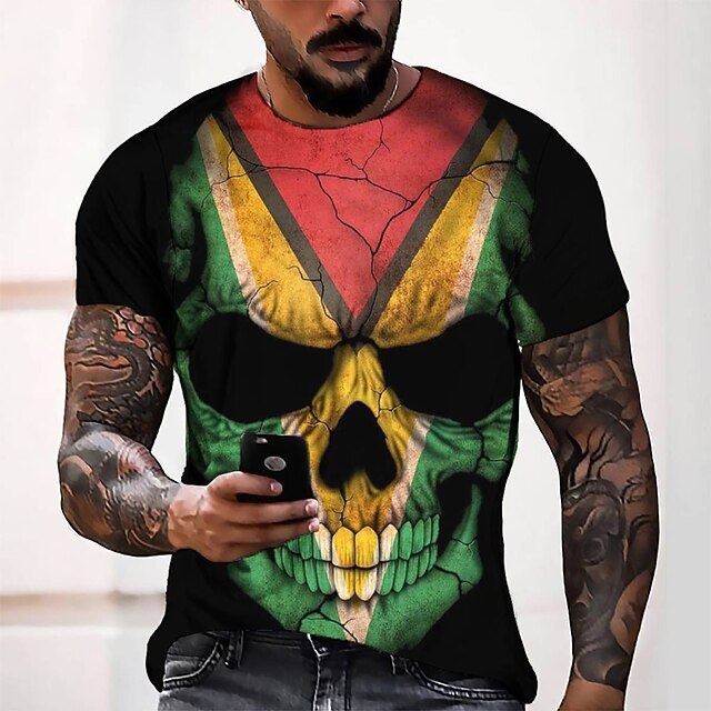 

Men's Tee T shirt 3D Print Graphic Round Neck Casual Daily 3D Print Short Sleeve Tops Fashion Designer Cool Comfortable Green