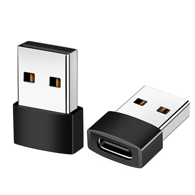  2PCS USB A Male to USB Type-C Female Convert Adapter Compatible with All USB-A USB A Type A Cables Cords