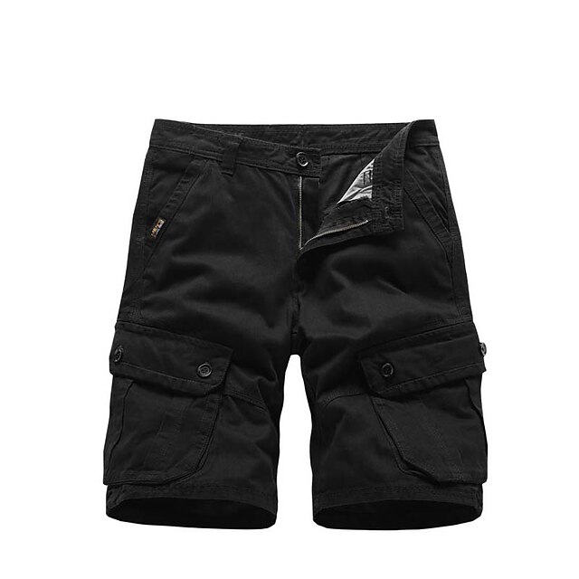 

Men's Fashion Streetwear Shorts Zipper Pocket Short Pants Casual Daily Micro-elastic Solid Color Breathable Outdoor Mid Waist ArmyGreen Black Grey Khaki Navy Blue 32 34 36 38