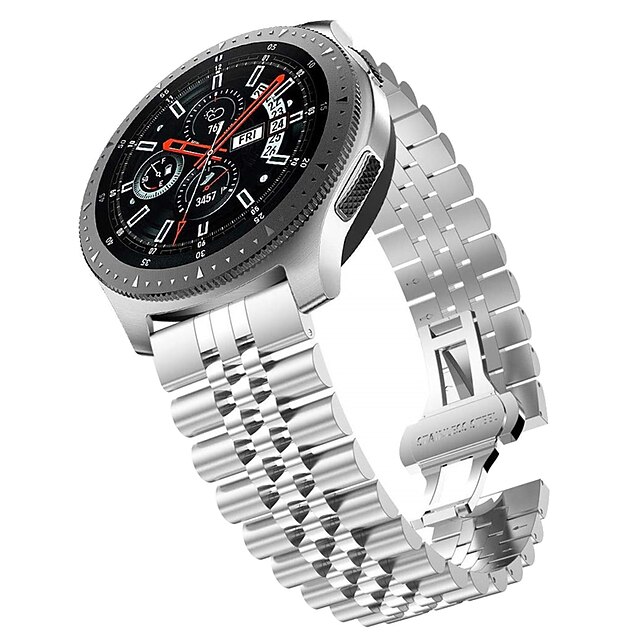 

1 pcs Smart Watch Band for Samsung Galaxy Watch 42mm Watch 3 41mm Watch Active 2 40mm Watch Active 2 44mm Watch 4 40/44mm 20mm 22mm Stainless Steel Smartwatch Strap Adjustable Rugged SmartWatch Band