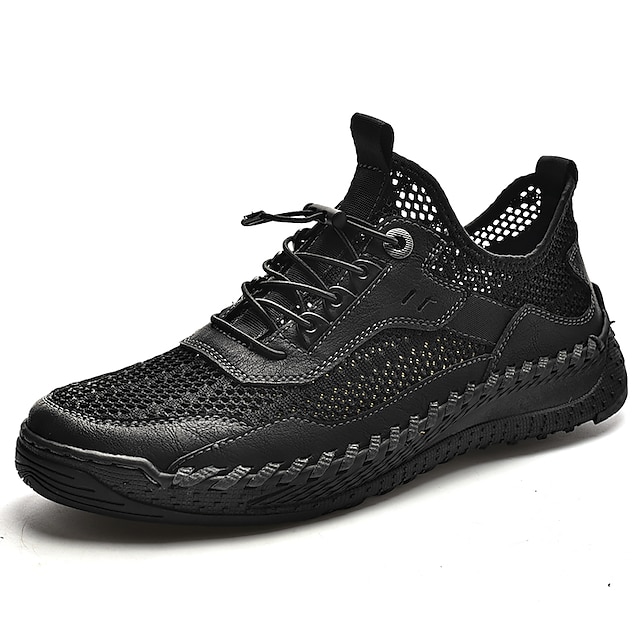 

Men's Sneakers Casual Daily Nappa Leather Black Gray Spring Summer