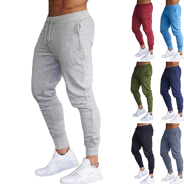  Men's Sweatpants Joggers Athletic Bottoms Drawstring Basic Tapered Fitness Gym Workout Performance Running Training Breathable Soft Sweat wicking Dark Grey Black Brown