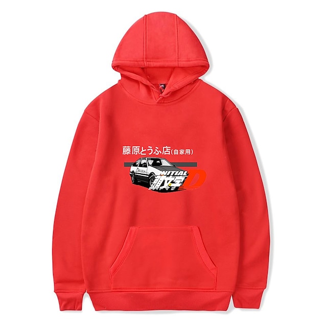 Toys & Hobbies Cosplay & Costumes | Inspired by Initial D Takumi Fujiwara Hoodie Cartoon 100% Polyester Anime Harajuku Graphic K