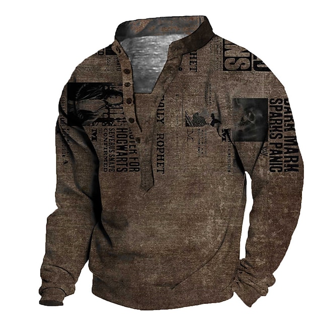 

Men's Unisex Sweatshirt Pullover Graphic Prints Letter Print Casual Daily Sports 3D Print Casual Vintage Hoodies Sweatshirts Long Sleeve Gray Dark Gray