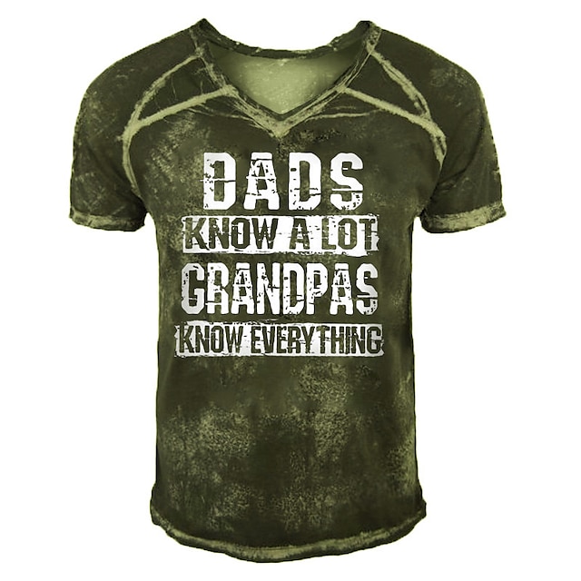 

Men's T shirt 3D Print Graphic V Neck Casual Daily Print Short Sleeve Tops Fashion Classic Comfortable Big and Tall Green