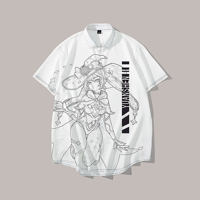 

Inspired by Genshin Impact Mona Cartoon Manga Terylene Anime Harajuku Graphic Kawaii Top For Men's