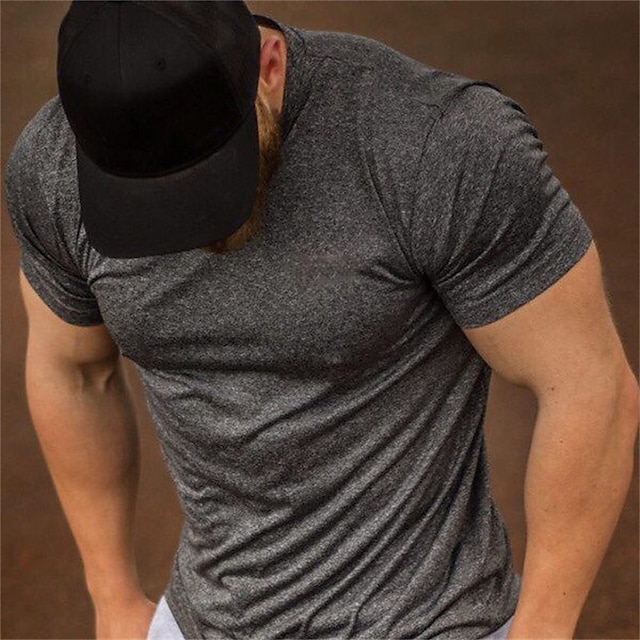 

Men's T shirt Solid Color Crew Neck Casual Daily Short Sleeve Tops Lightweight Fashion Big and Tall Sports Blue White Black