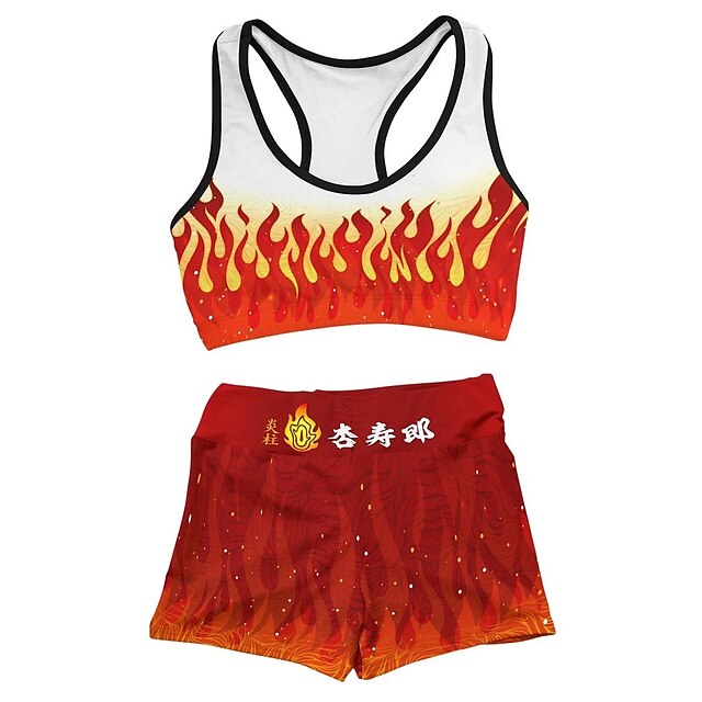 

Inspired by Demon Slayer: Kimetsu no Yaiba Rengoku Shinjurou Outfits Cartoon 100% Polyester Anime Harajuku Graphic Kawaii Tank For Men's / Women's / Couple's / Shorts