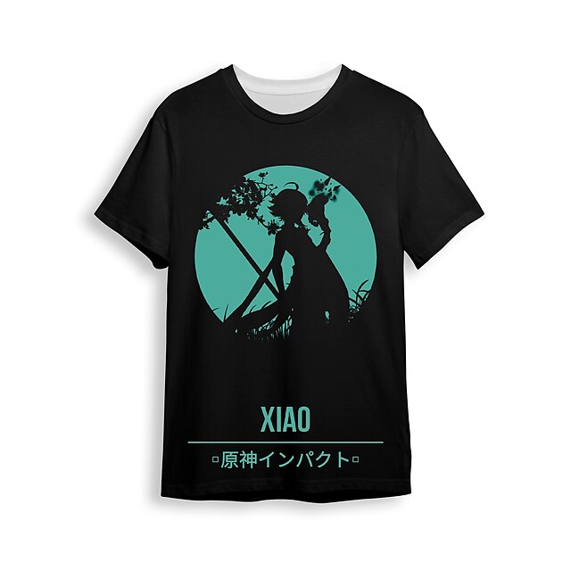 

Inspired by Genshin Impact Xiao T-shirt Cartoon 100% Polyester Anime Harajuku Graphic Kawaii T-shirt For Men's / Women's / Couple's