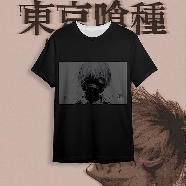 

Inspired by Tokyo Ghoul Kaneki Ken T-shirt Cartoon 100% Polyester Anime Harajuku Graphic Kawaii T-shirt For Men's / Women's / Couple's