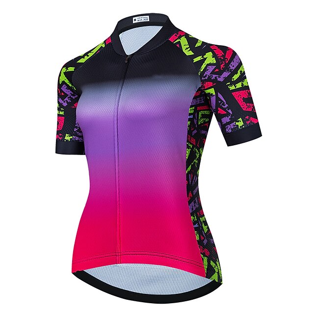 

21Grams Women's Short Sleeve Cycling Jersey Summer Spandex Rose Red Gradient Bike Top Mountain Bike MTB Road Bike Cycling Quick Dry Moisture Wicking Sports Clothing Apparel / Stretchy / Athleisure