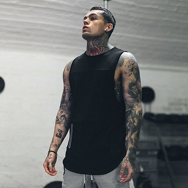 

Men's Tank Top Vest Undershirt Solid Colored Crew Neck Daily Sports Sleeveless Tops Cotton Simple Fashion Comfortable White Black / Summer