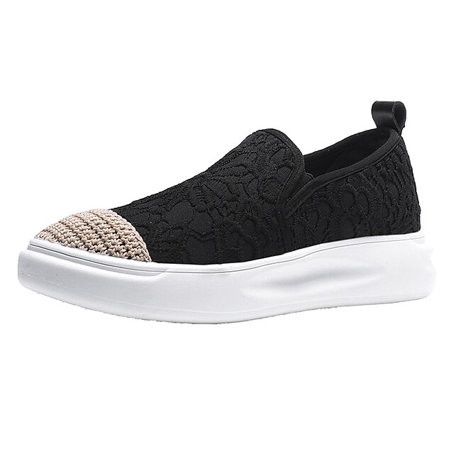 

Women's Slip-Ons Driving Shoes Indoor Shoes Booties Ankle Boots Flat Heel Round Toe Casual Minimalism Home Daily Tissage Volant Loafer Spring Summer Solid Colored Almond Black