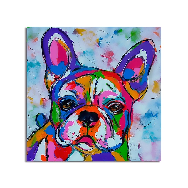 Home & Garden Wall Art | Oil Painting Hand Painted Square Abstract Animals Modern Stretched Canvas - KP06549